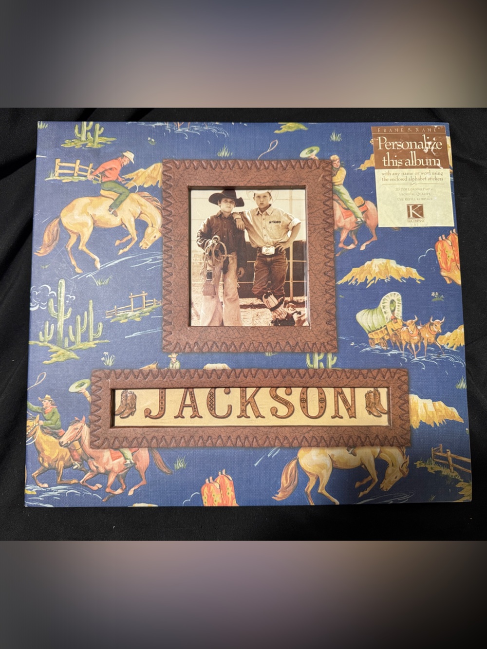 Personalize This Album - Blue Western Picture Frame Album